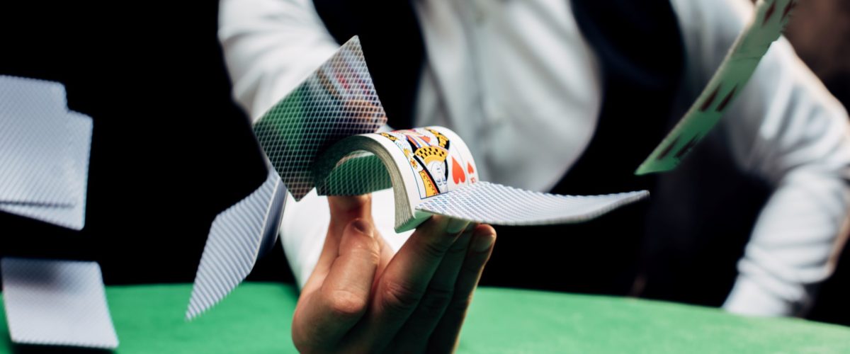 croupier dealing cards correctly