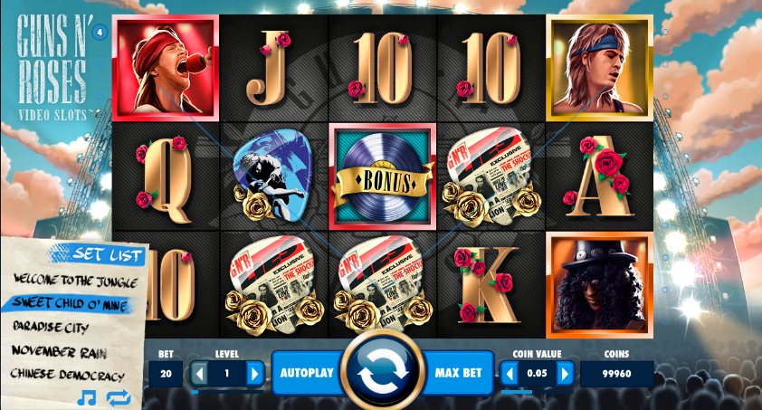 Play Guns N' Roses slot at PokerStars Casino