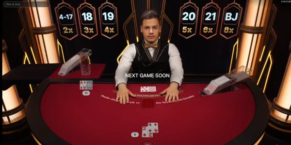 Live blackjack games on PokerStars use real dealers.