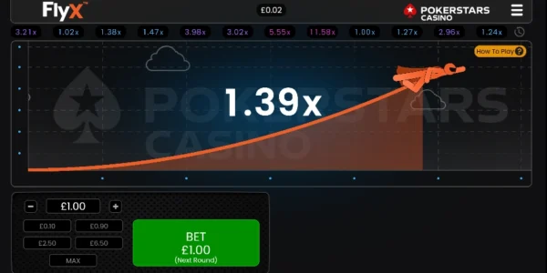 FlyX is a PokerStars exclusive in the instant win category.