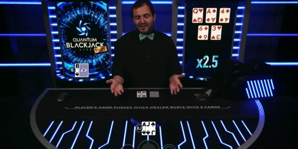 Live Quantum Blackjack Plus is played on PokerStars.