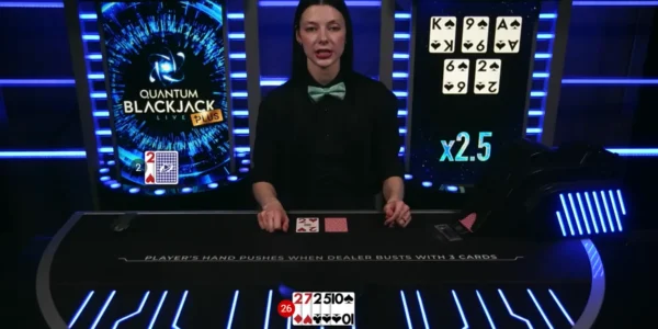 Live Quantum Blackjack Plus is a PokerStars online casino game.