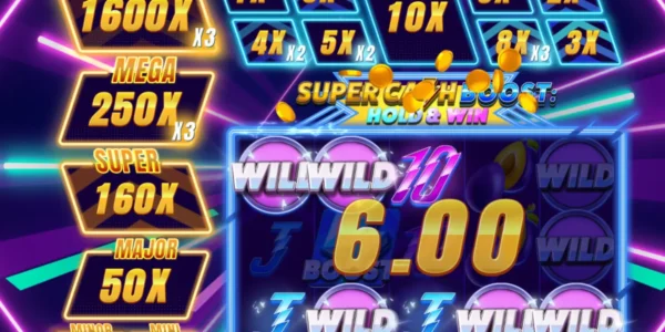 Super Cash Boost Hold & Win uses wilds to help build values.
