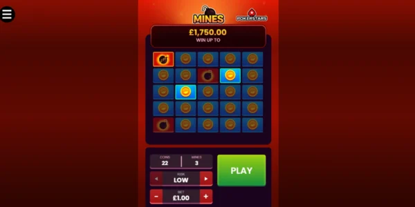 Mines is an online casino game where players must avoid mines.