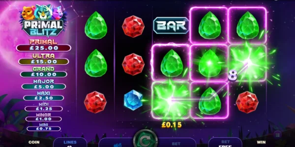 Primal Blitz is an online casino game only available at PokerStars.