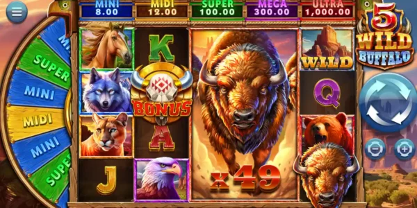 5 Wild Buffalo is an online slot played on PokerStars.