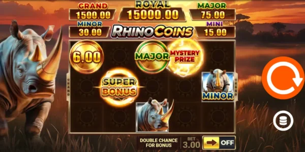 Rhino Coins: Hit the Bonus is an online casino game played on PokerStars.